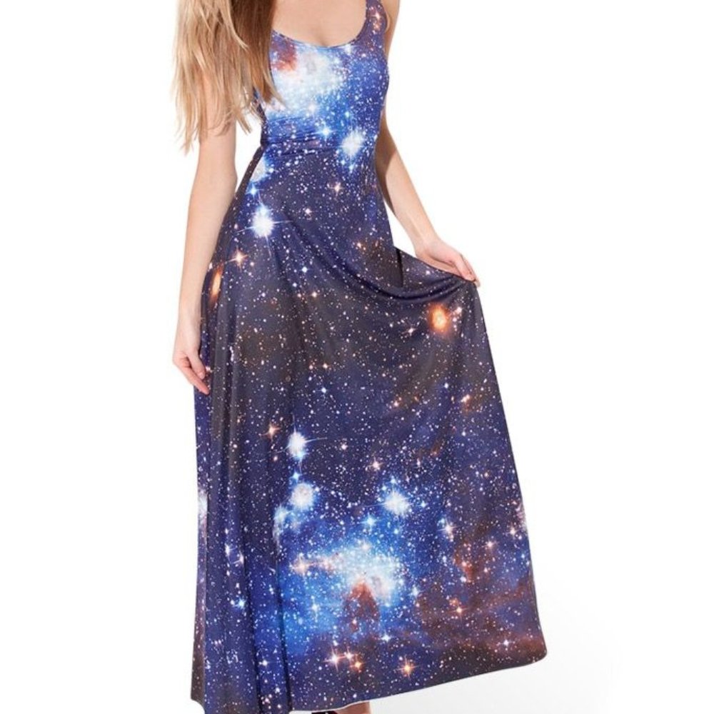 BlackMilk Galaxy Blue Maxi Dress